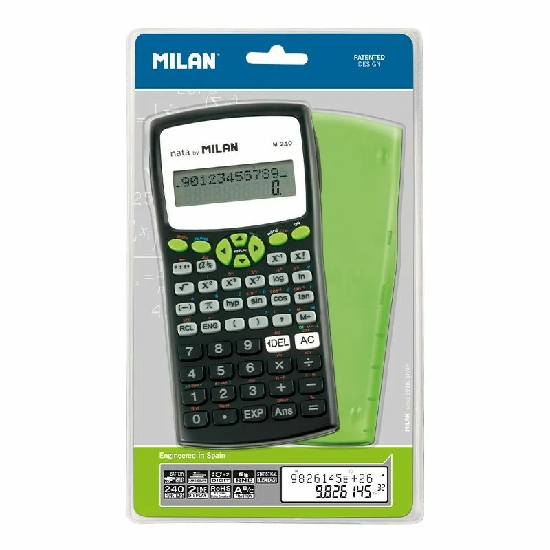 Milan M240 calcolatrice Desktop Calcolatrice scientifica Nero Verde