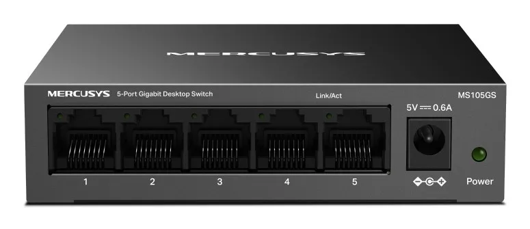 Mercusys MS105GS switch di rete Non gestito Gigabit Ethernet (10/100/1000) Nero