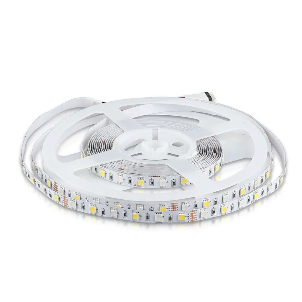 V-TAC Strip LED SMD5050 8W/m 5m 60 LED/m 12V RGB + 4000K IP20 10mm