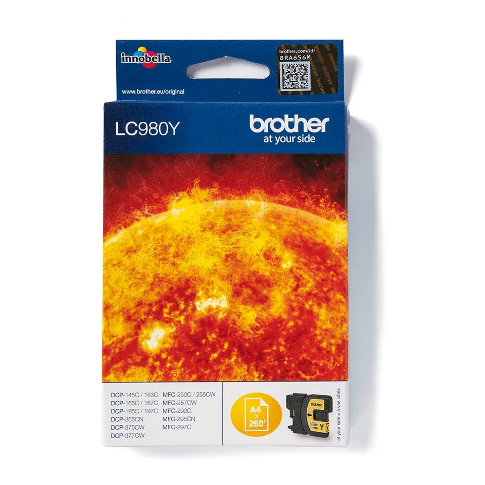 ORIGINALE Brother Cartuccia d'inchiostro giallo LC980Y LC-980 260 pagine