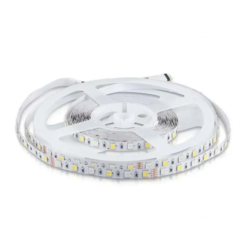 V-TAC Strip LED SMD5050 8W/m 5m 60 LED/m 12V RGB + 6500K IP20 10mm