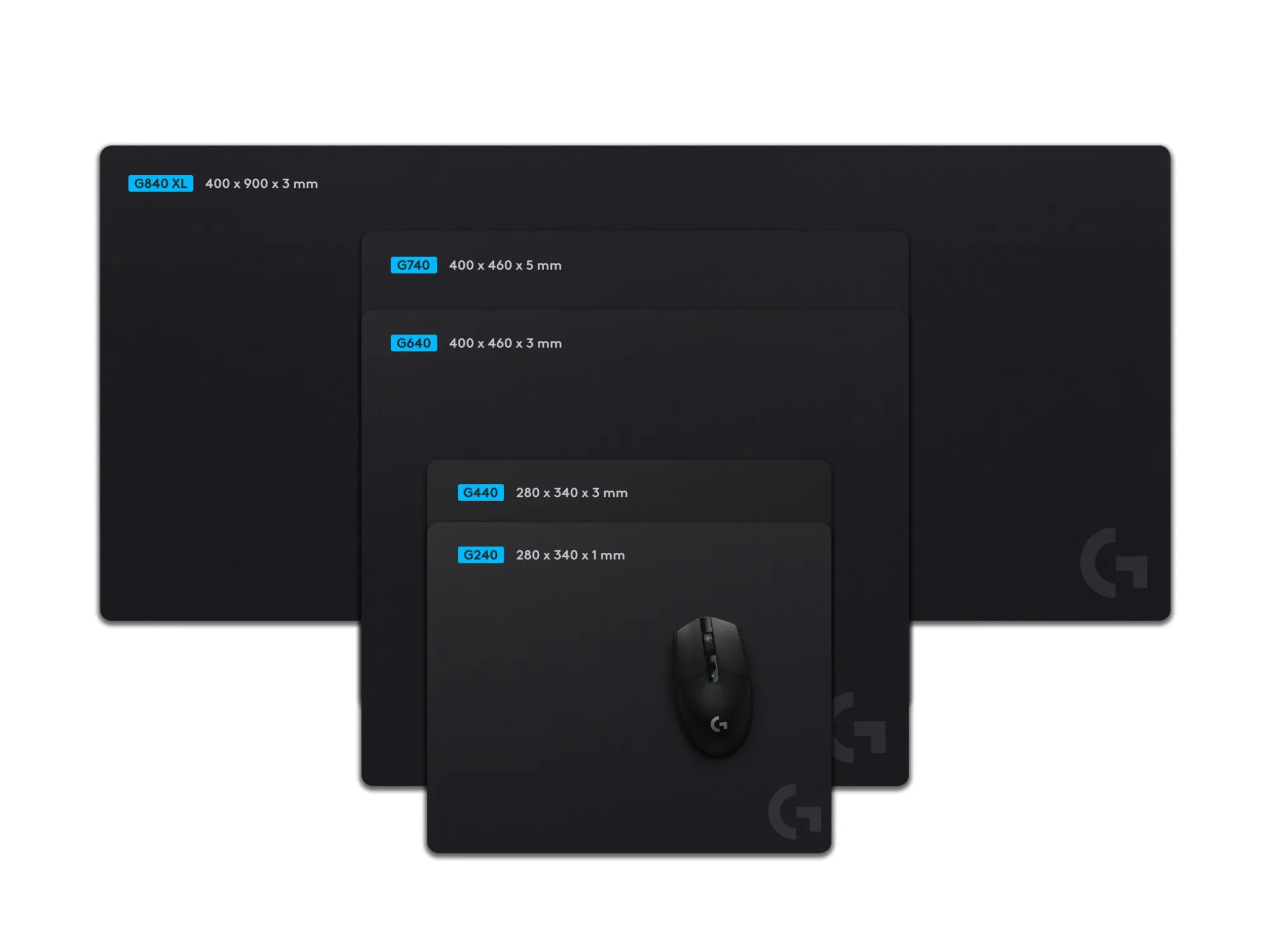 Tappetino mouse G SERIES G240 Black 943 000785
