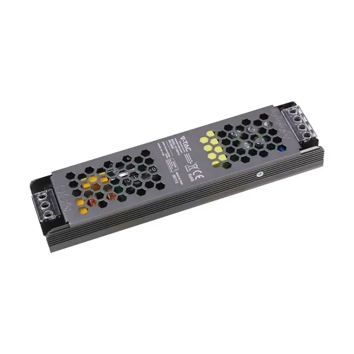 V-TAC Alimentatore LED Slim in Metallo 75W 12V 6.25A con 1 Uscita 200x50x24mm IP20