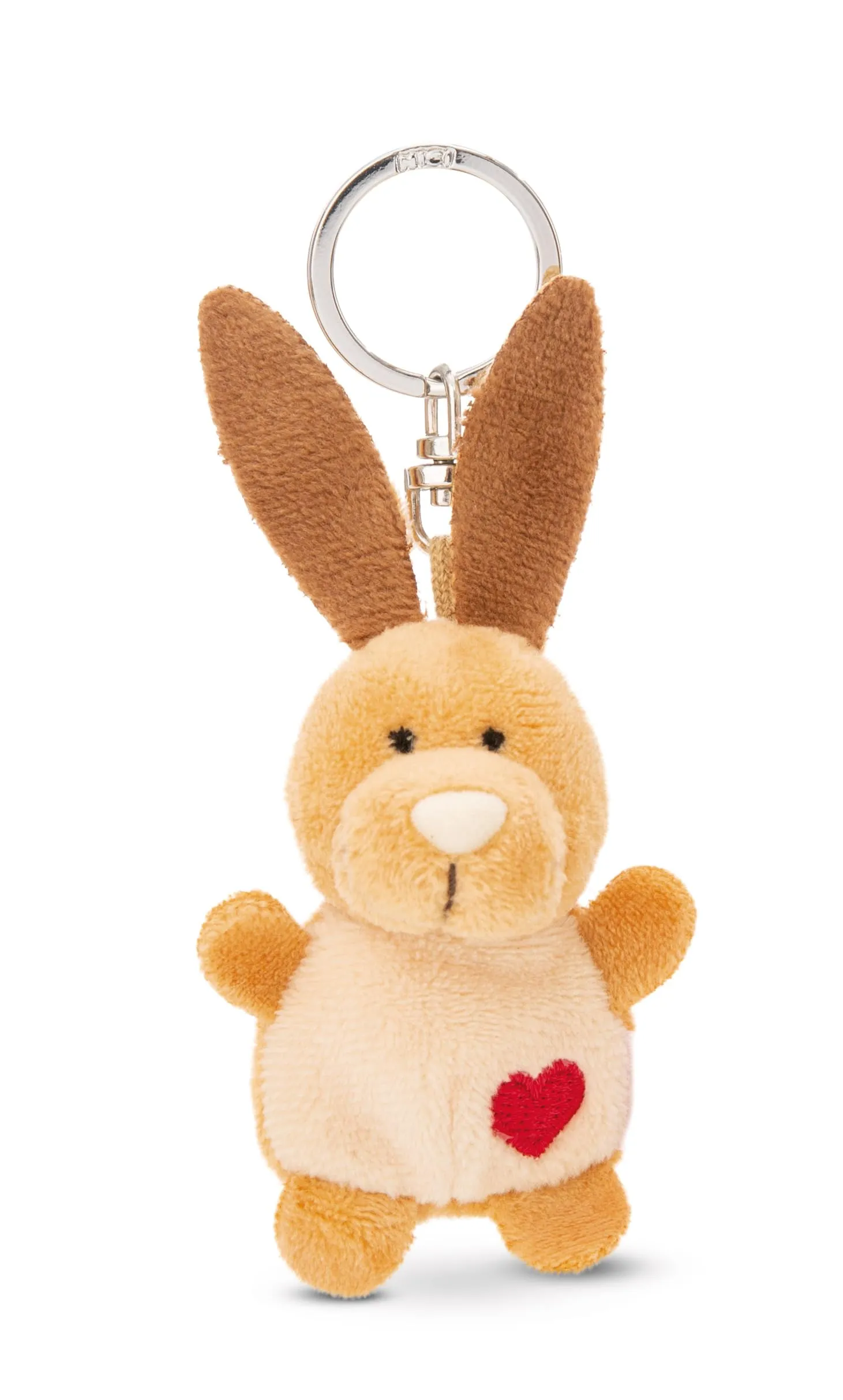 Portachiavi coniglio con cuore 5cm - marrone - Un compagno fedele per zaino o borsa, portachiavi per tutte le età | 62076