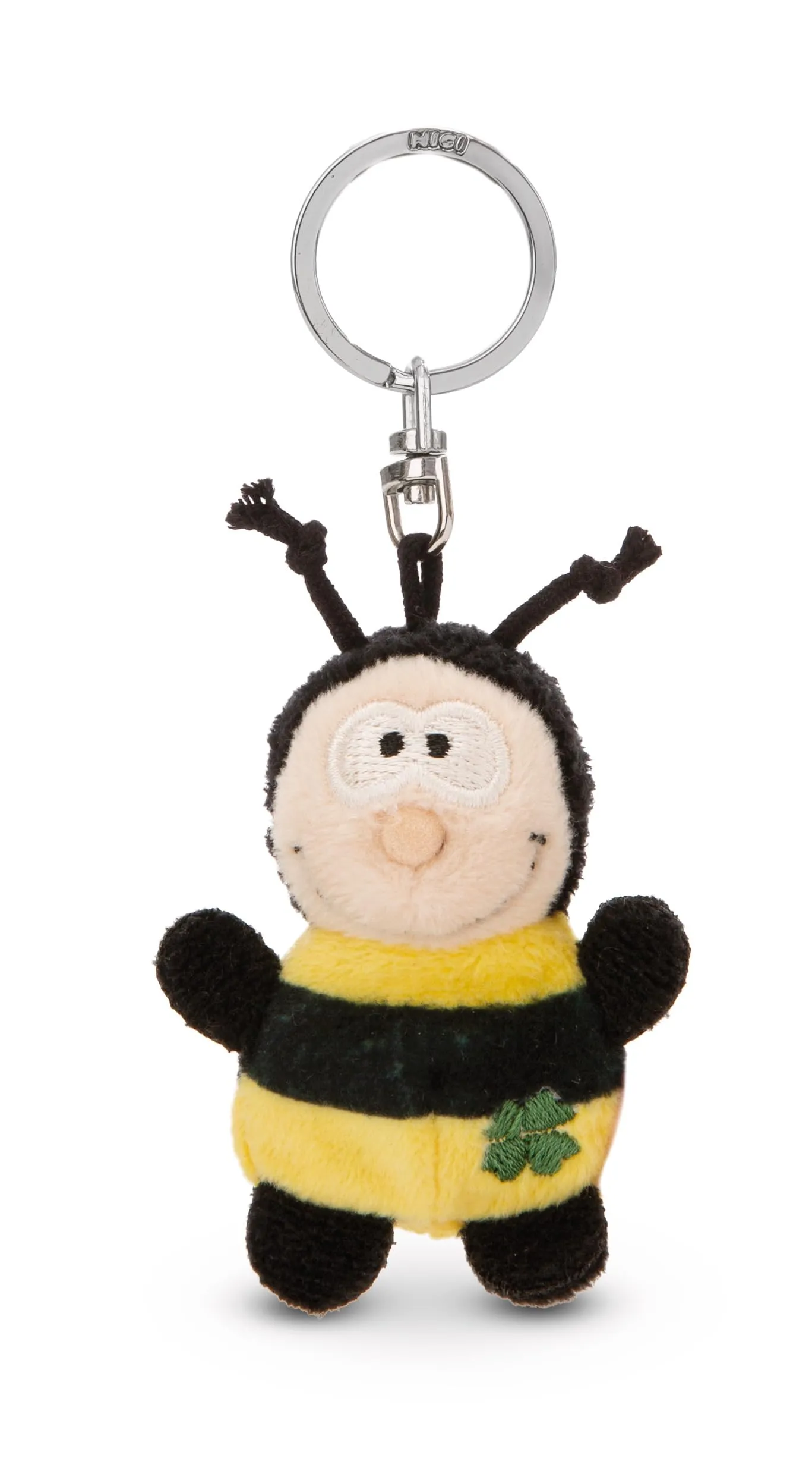Portachiavi ape con trifoglio 5cm - giallo - Un compagno fedele per zaino o borsa, portachiavi per tutte le età | 62065