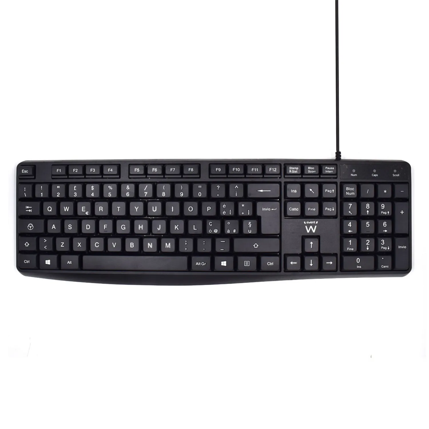 Ewent EW3000 tastiera Ufficio USB QWERTY Italiano Nero