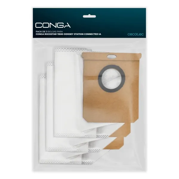 Confezione da 3 borse Cecotec per conga Rockstar 11500 Odyssey Station Connected Ia - Bianca