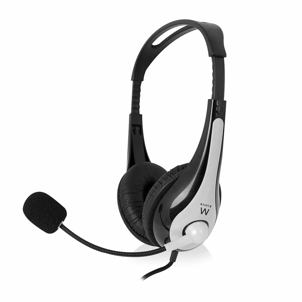 Ewent EW3562 cuffia e auricolare Cablato A Padiglione Musica e Chiamate Nero Argento