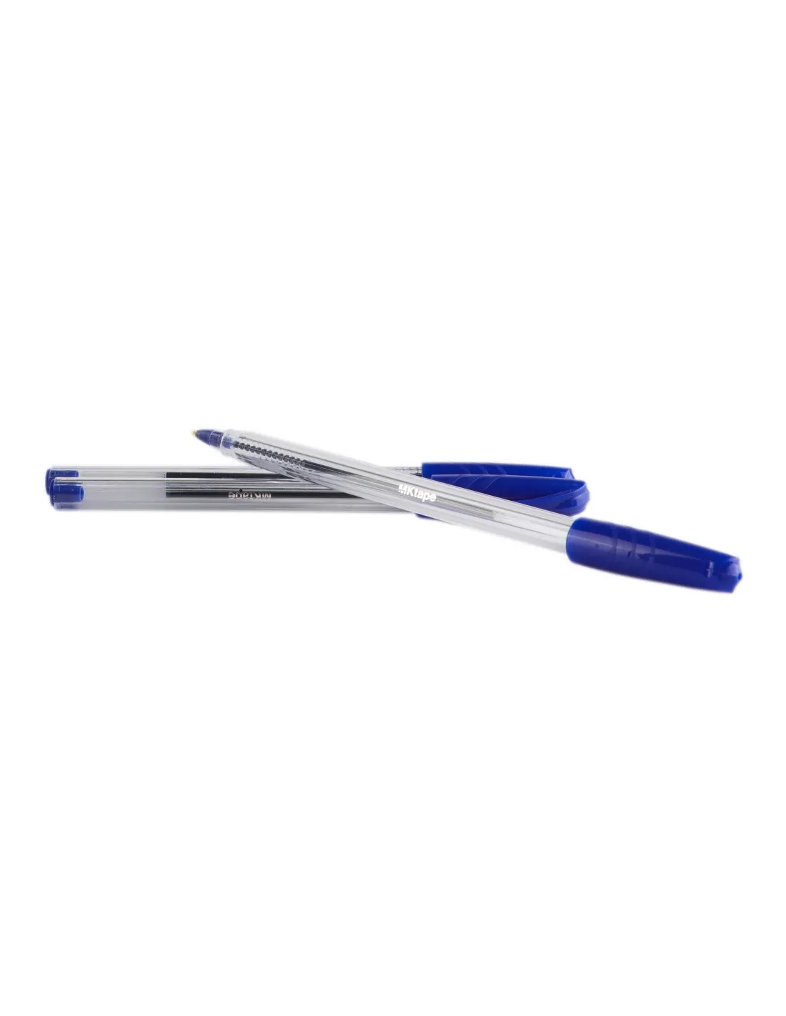 MKtape Confezione da 36 penne a sfera triangolari - Punta tonda da 10 mm - Scrittura liscia - Colore blu