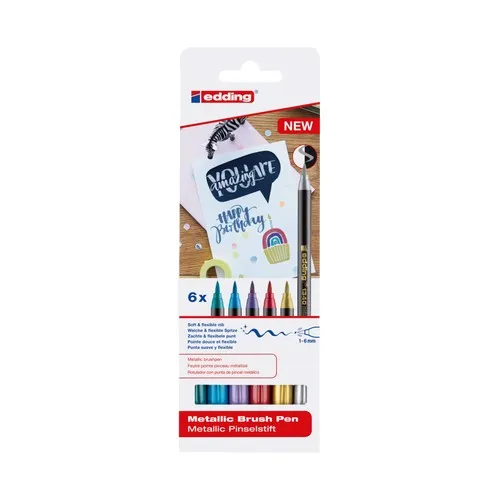Edding 1340 marcatore Oro Blu metallizzato Verde metallizato Rosso metallico Viola metallico 6 pz