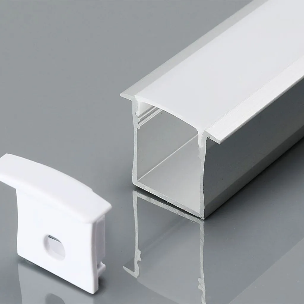 V-TAC Profilo in Alluminio per Strip LED (Max l: 18mm) Copertura Opaca 2000 x 30 x 20mm