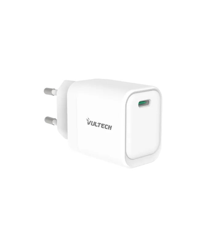 Vultech Caricatore Adattatore Universale 1 X Type-C Pd30W Gan Pps 33W Bianco Compatto