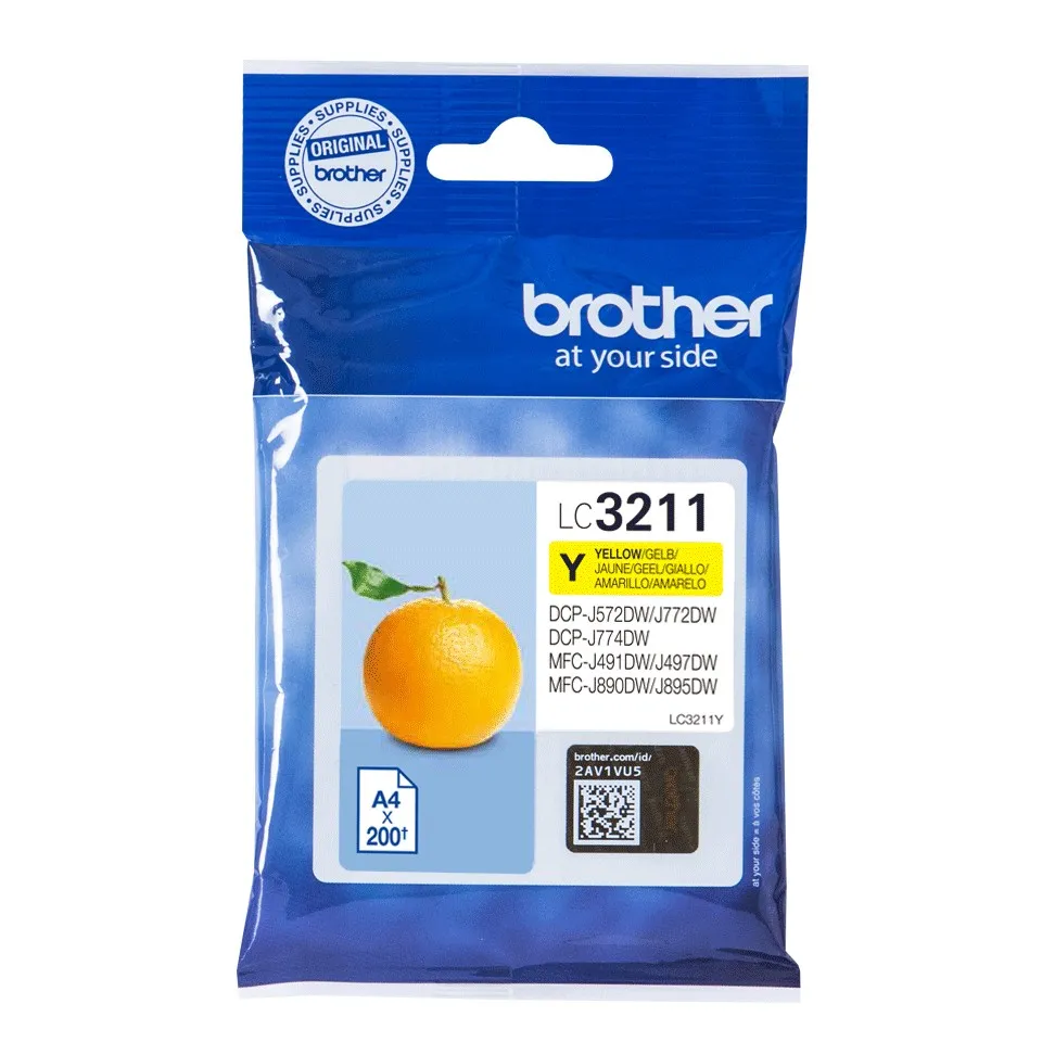 ORIGINALE Brother Cartuccia d'inchiostro giallo LC3211Y LC-3211 200 pagine