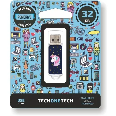 TECH1TECH Unicornio dream unità flash USB 32 GB USB tipo A 2.0 Blu Trasparente