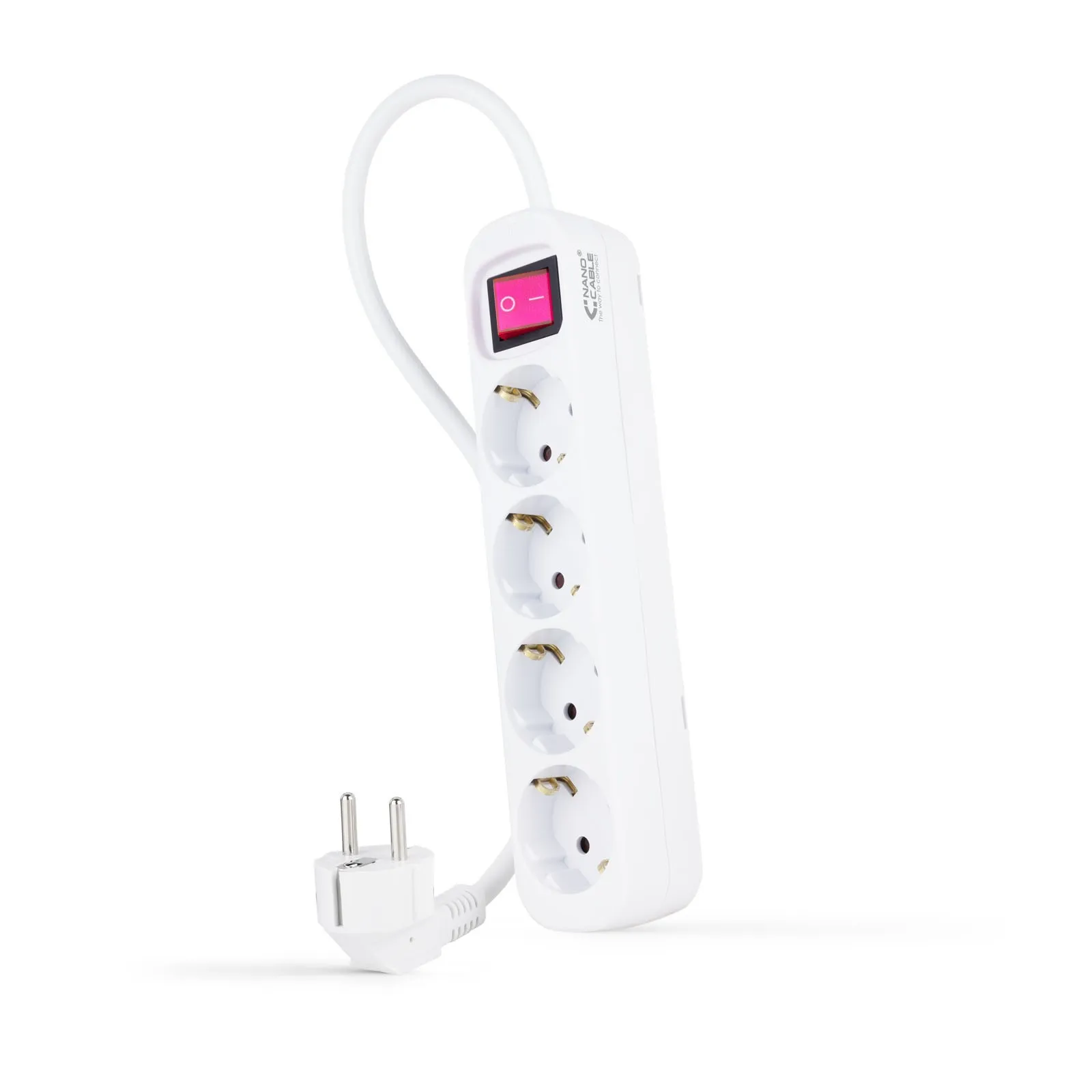 Nanocable 10.37.0004 prolunghe e multiple 14 m 4 presa(e) AC Interno Bianco
