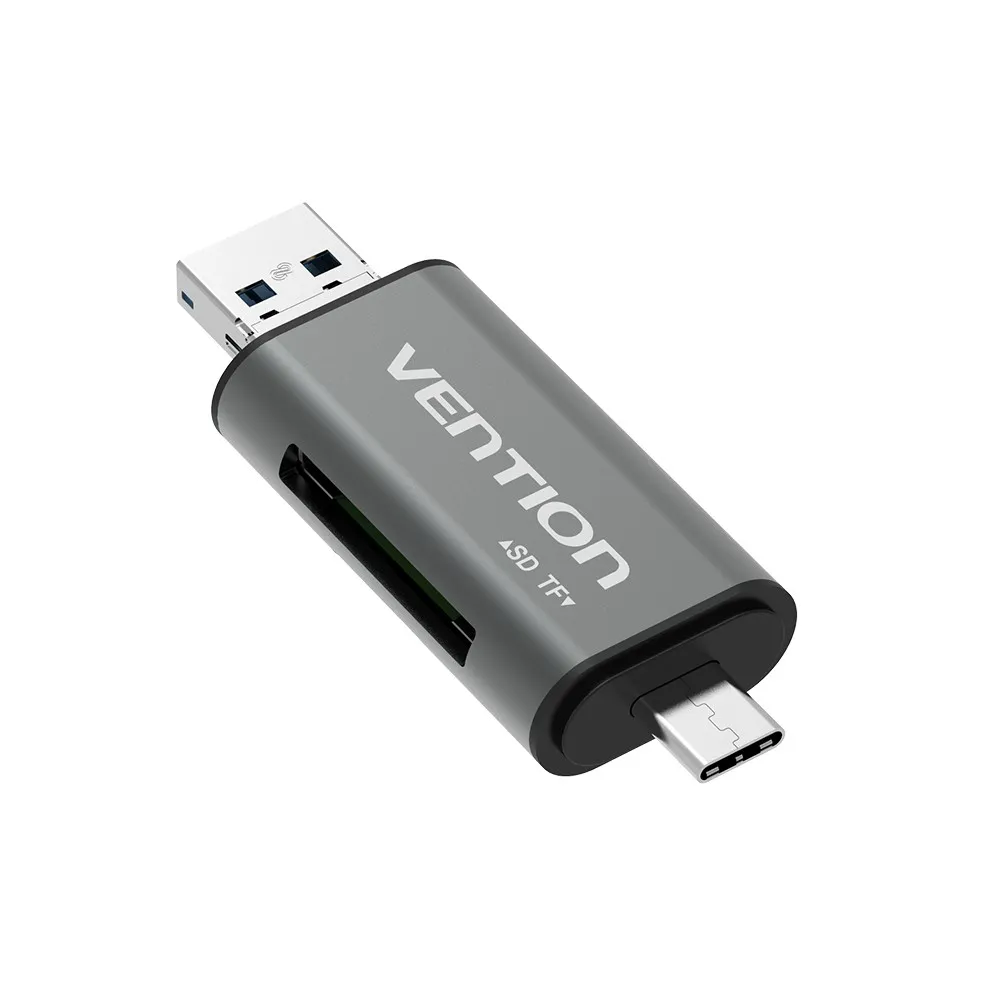 Vention CCJH0 lettore di schede USB Type-A/USB Type-C/Micro-USB Grigio