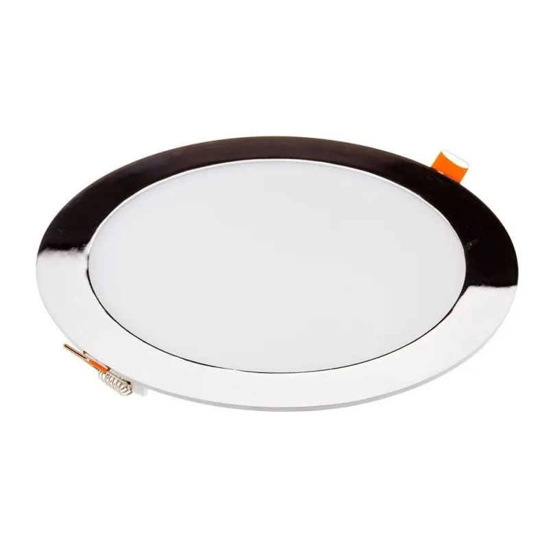 V-TAC Mini Pannello LED 18W Montaggio ad Incasso Rotondo Colore Cromato 6400K