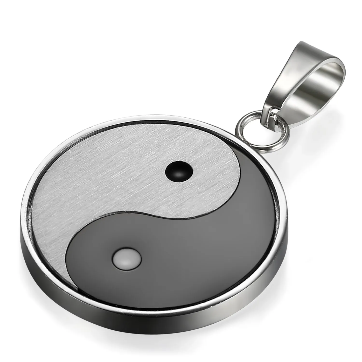 Flongo 2pcs Bracciali per Amanti Coppie, Yin Yang Tai Chi Ciondolo Nero Bianco, Bracciali in Pelle Intrecciata Tribal, Buon Regalo di San Valentino/Natale (Collana Uno)