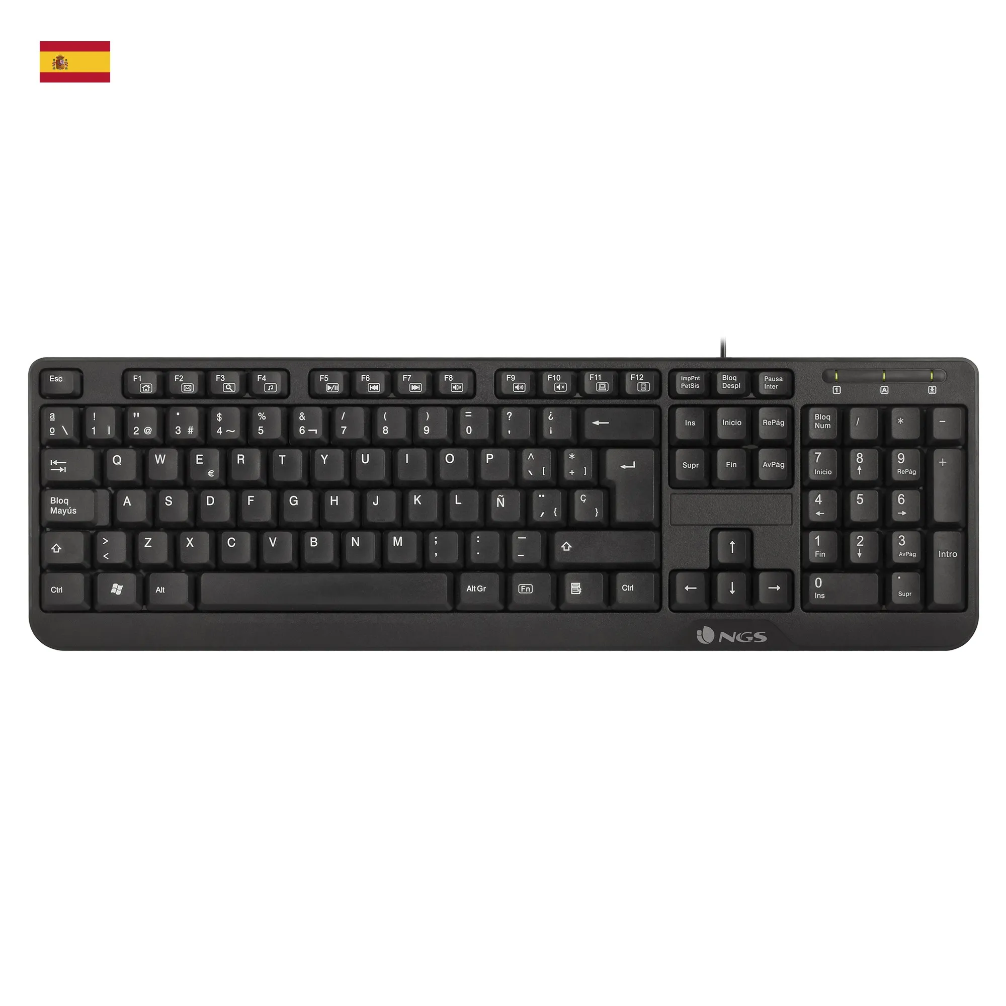 NGS FunkyV3 QWERTY ES tastiera USB Spagnolo Nero