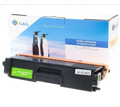 Cartuccia toner generica gialla Brother TN321/TN326/TN329 G&G - Sostituisce TN321Y/TN326Y/TN326Y