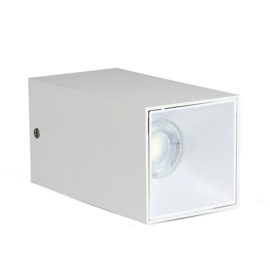 V-TAC Portafaretto LED Montaggio a Plafone Quadrato GU10 Corpo Bianco Riflettore Bianco