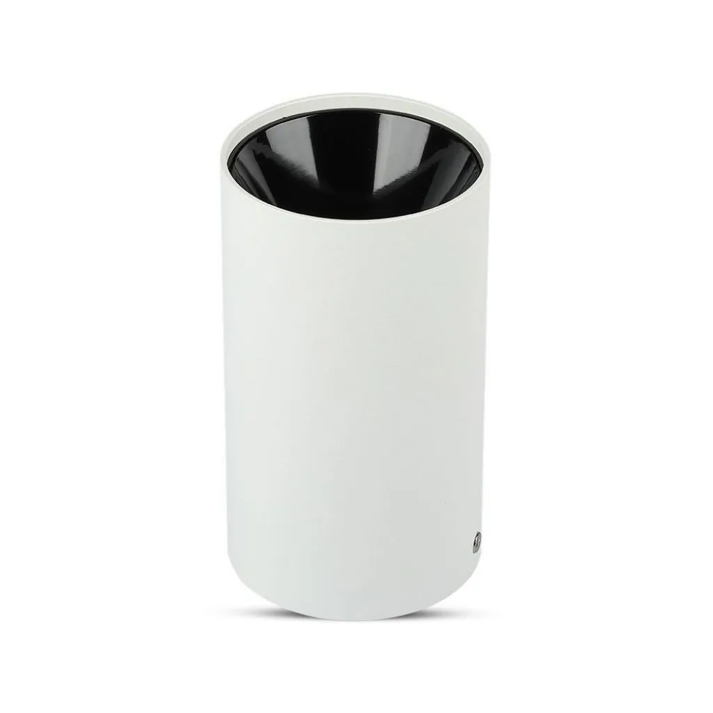 V-TAC Portafaretto LED Montaggio a Plafone Rotondo GU10 Corpo Bianco Riflettore Nero