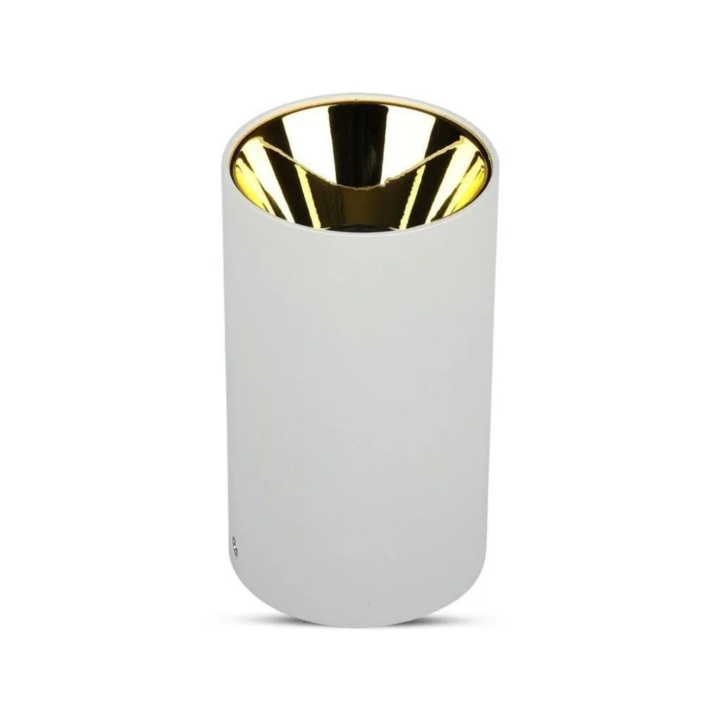 V-TAC Portafaretto LED Montaggio a Plafone Rotondo GU10 Corpo Bianco Riflettore Oro
