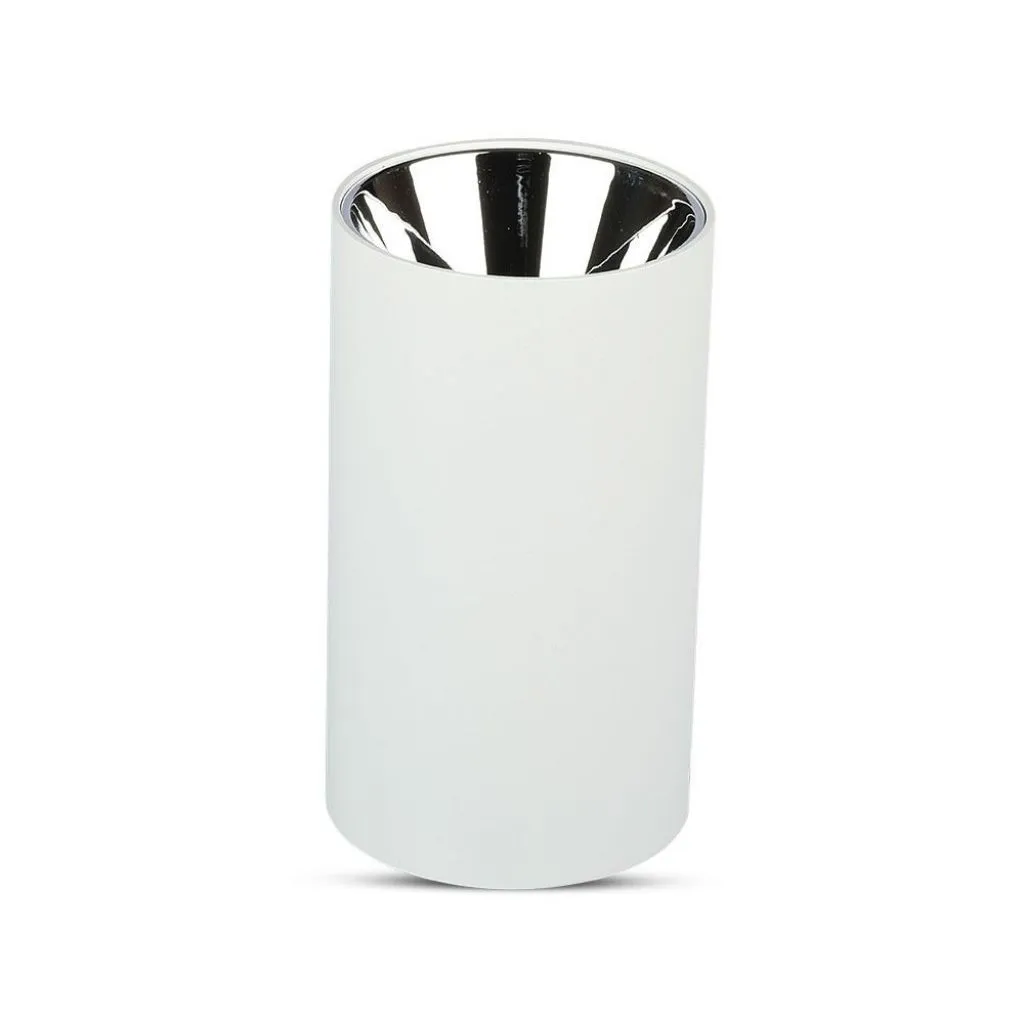 V-TAC Portafaretto LED Montaggio a Plafone Rotondo GU10 Corpo Bianco Riflettore Cromato