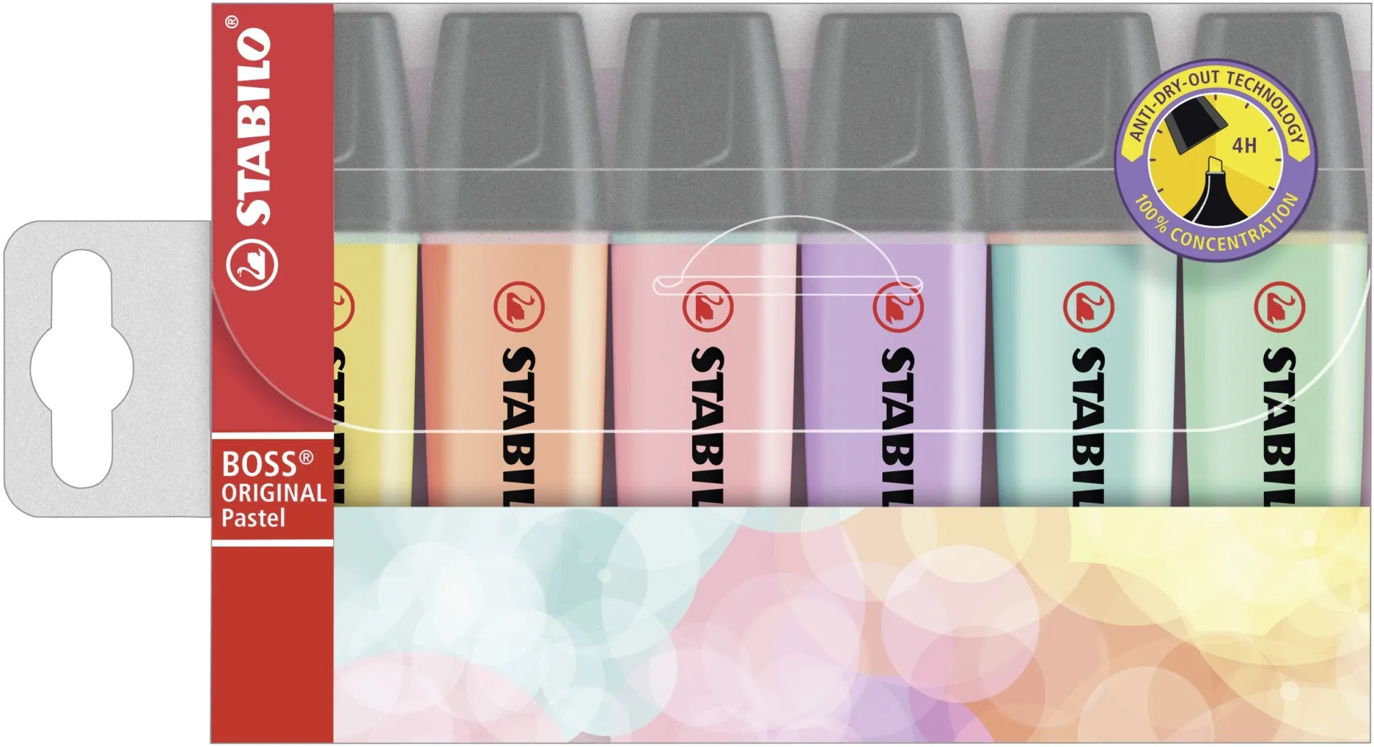 STABILO BOSS ORIGINAL evidenziatore 6 pz Punta smussata Lillà Menta Pesca Rosa Turchese Giallo