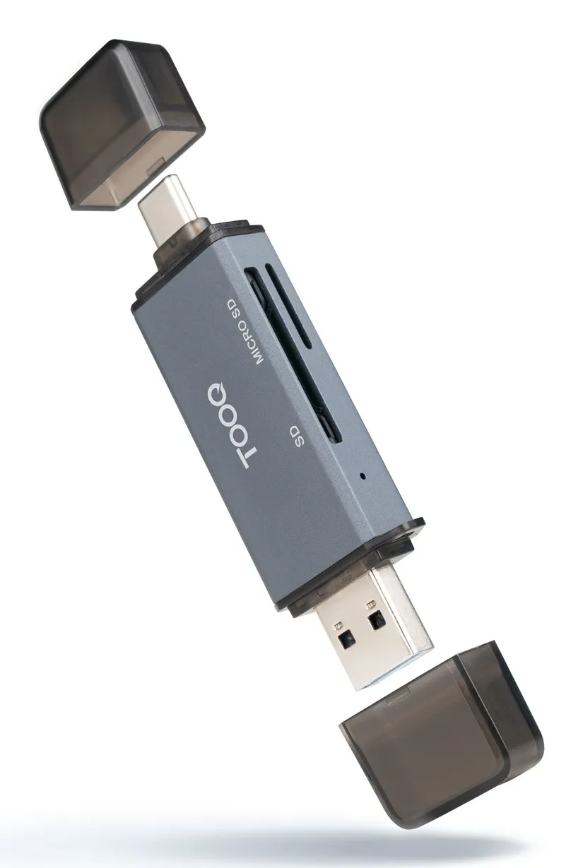 TooQ TQR-3001G lettore di schede USB 3.0 Type-A/Type-C Grigio