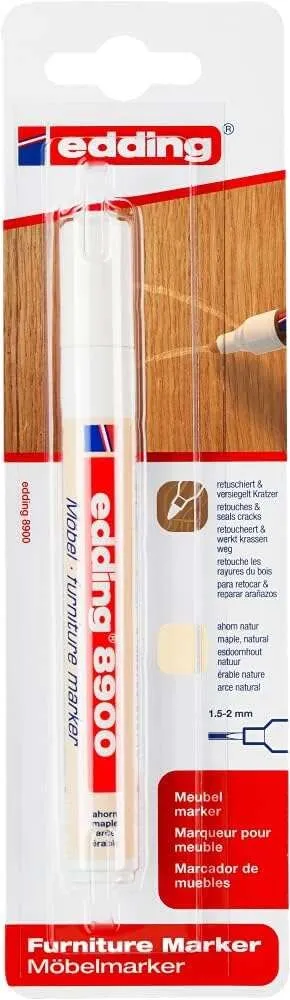 Edding 8900 Pennarello permanente per mobili - Punta tonda 15-2 mm - Resistente alla luce - Asciugatura rapida - Colore acero naturale
