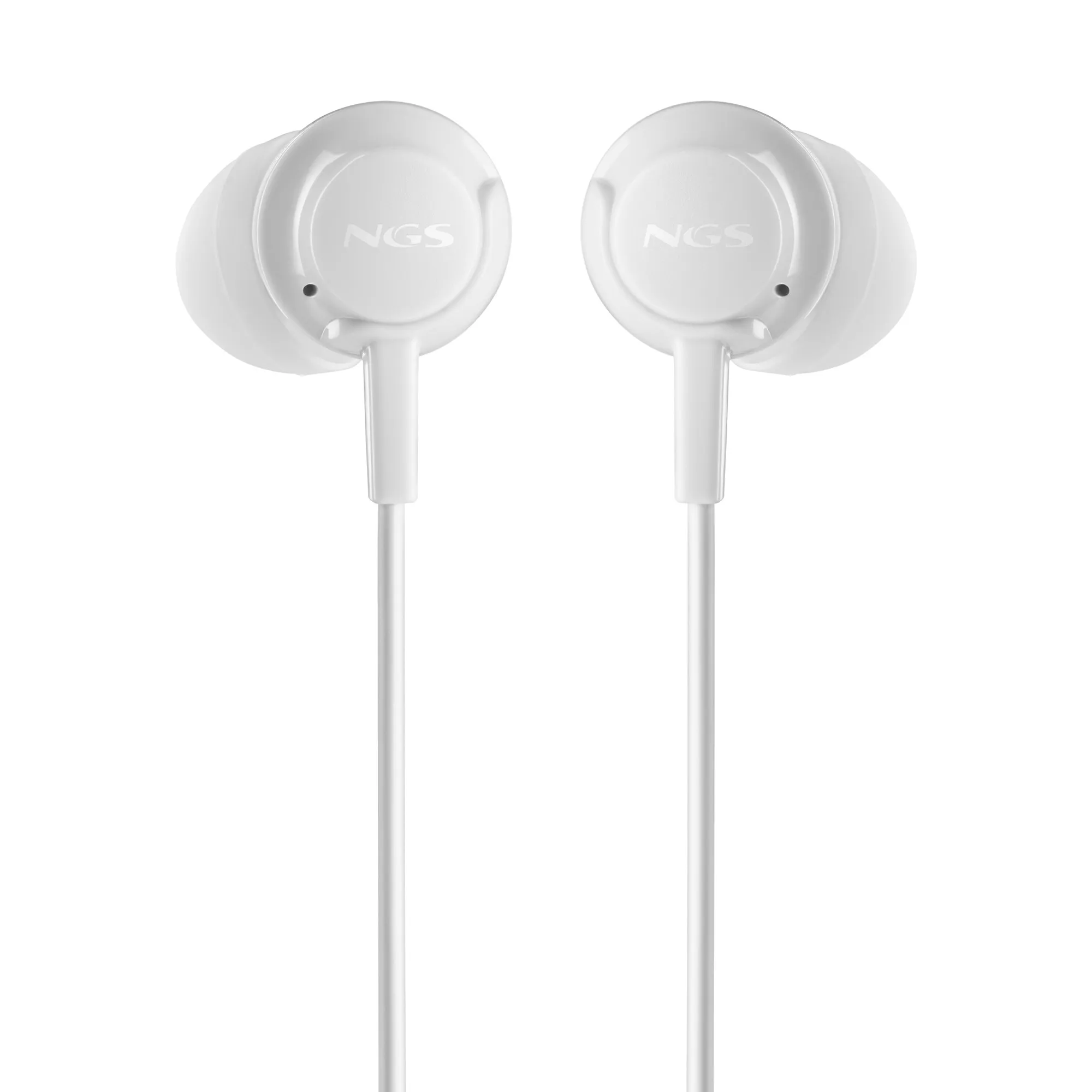 Ngs Cross Step White: Auricolari A Bottone Con Microfono E Controllo Del Volume. Pulsante Multifunzi