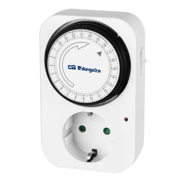 Timer Orbegozo PG 02 da 24 ore - Potenza fino a 3500 W - Facile e intuitivo da usare - Intervalli di 15 minuti - Bianco