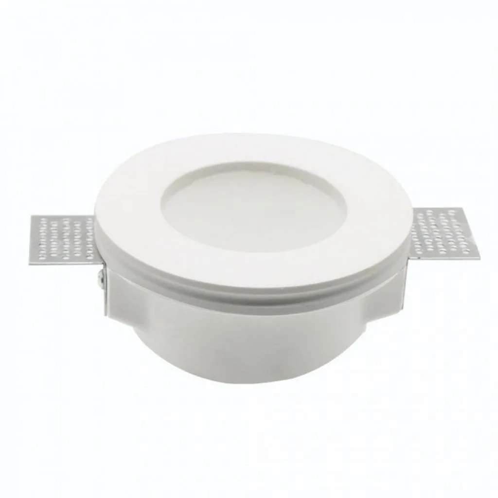 V-TAC Portafaretto LED Montaggio a Incasso Rotondo GU10 e GU5.3 (MR16) Corpo in Gesso Copertura Satinata