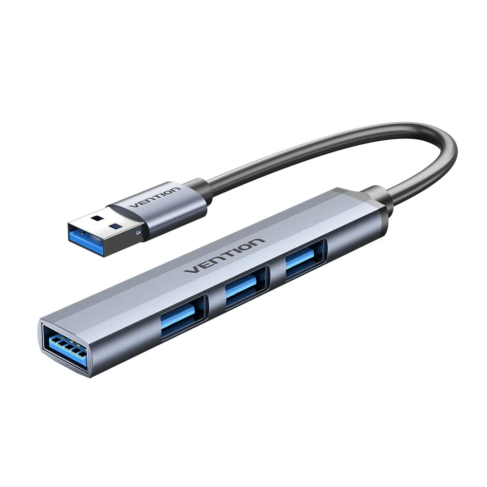 Vention CKOHB hub di interfaccia USB 3.2 Gen 1 (3.1 Gen 1) Type-A 5000 Mbit/s Grigio