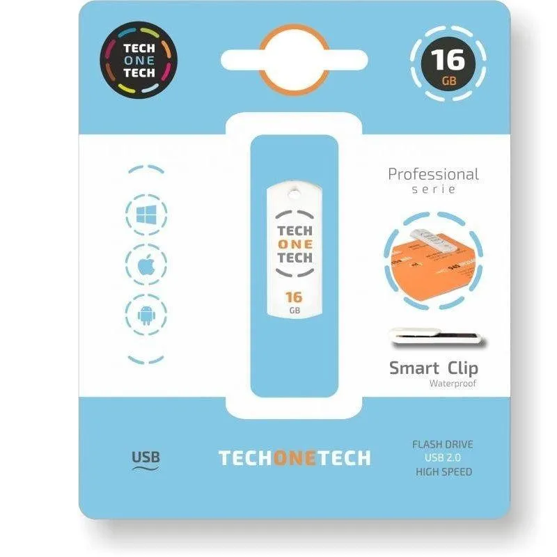 TechOneTech Pro Smart Clip Memoria USB 2.0 16GB (Pendrive)