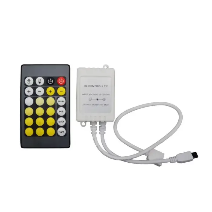 V-TAC Controller Dimmer IR Strip LED CCT 3 Canali 12V/24V 6A con Telecomando