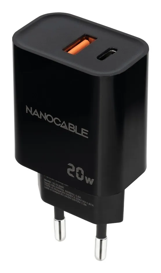 Nanocable 10.10.2008 Caricabatterie per dispositivi mobili Universale Nero AC Ricarica rapida Interno