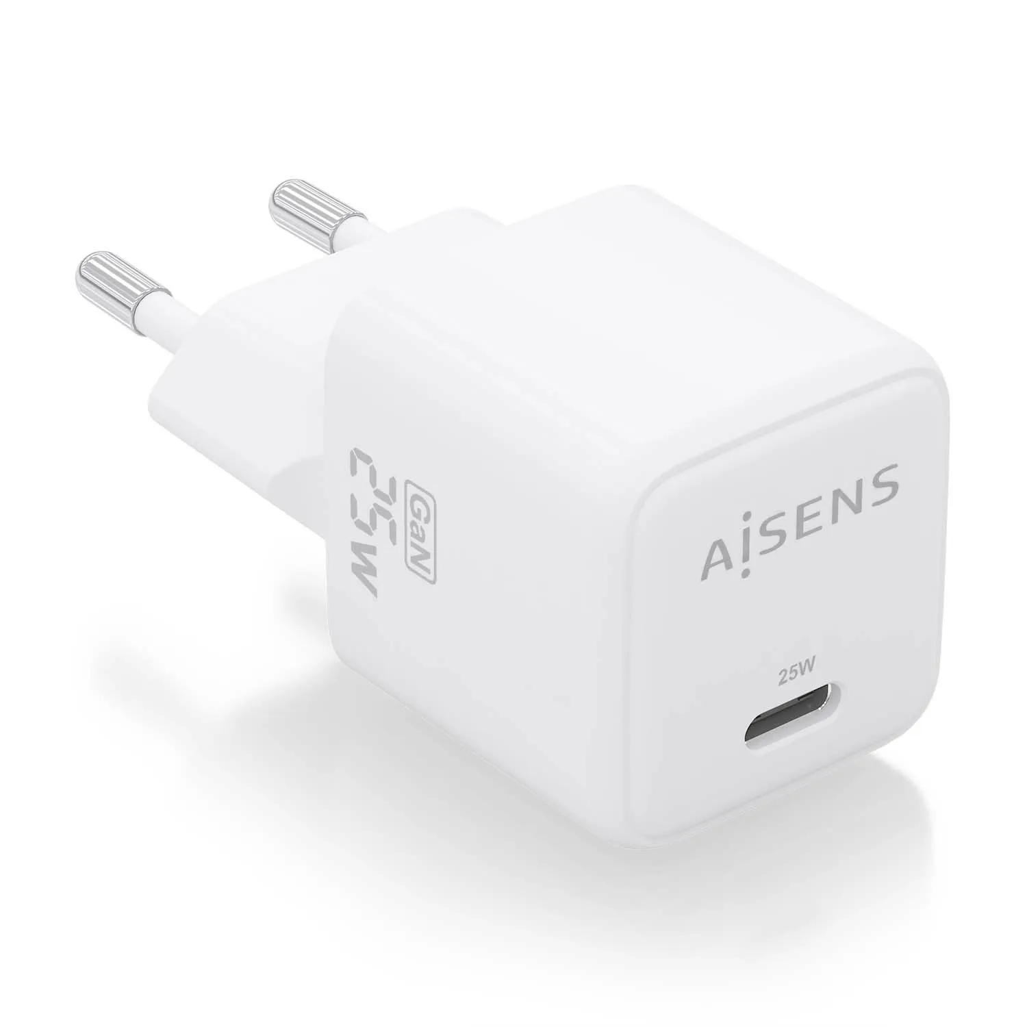 AISENS ASCH-25W1P012-W Caricabatterie per dispositivi mobili Universale Bianco AC Ricarica rapida Interno