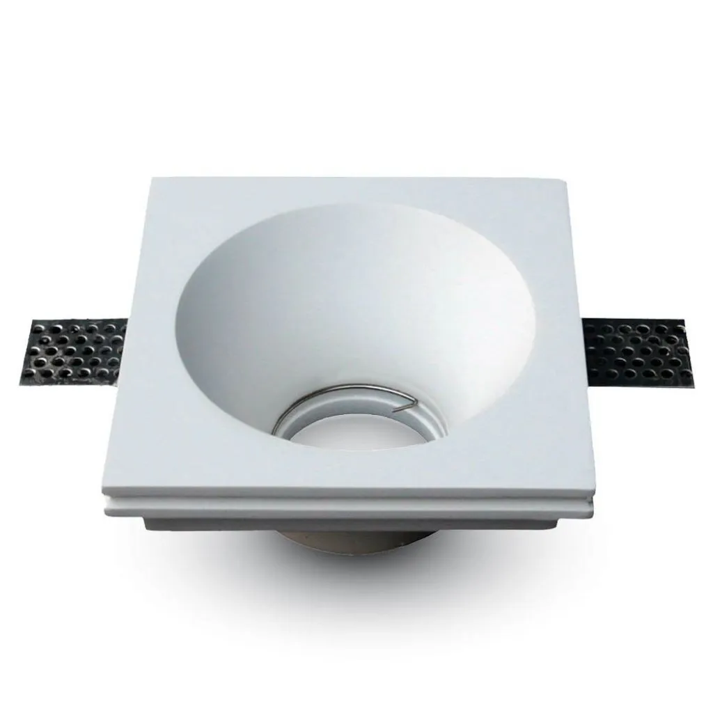 V-TAC Portafaretto LED da Incasso Quadrato GU10 e GU5.3 (MR16) Corpo in Gesso Bianco