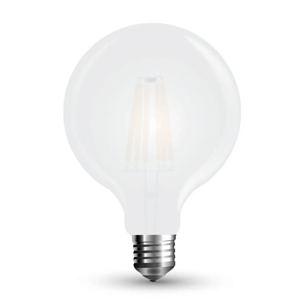 V-TAC Lampadina LED E27 7W 120LM/W G95 Filamento Satinato 6400K