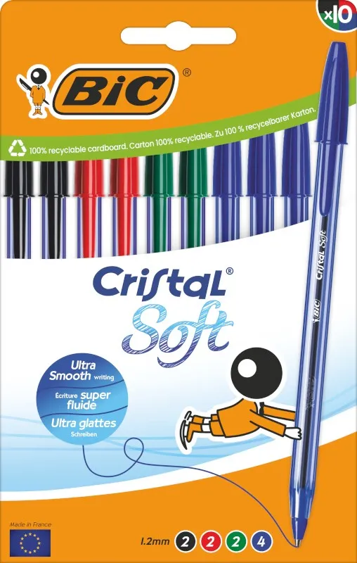 BIC 516359 penna a sfera Nero Blu Verde Rosso 10 pz