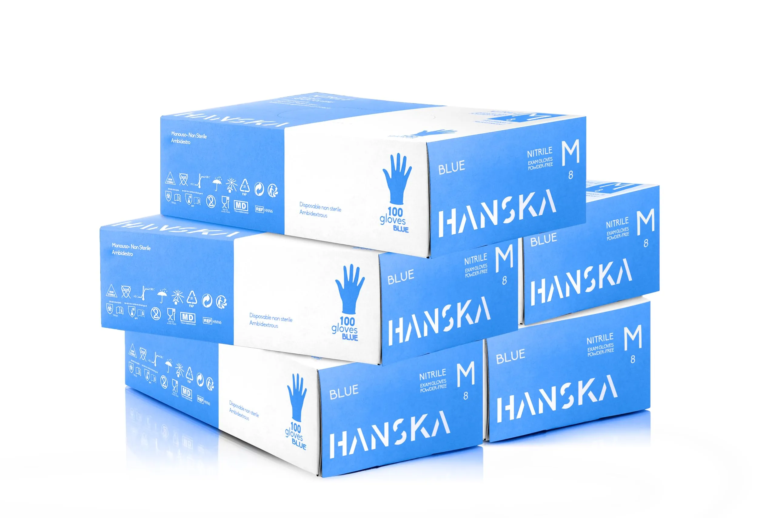 HANSKA 500 Guanti Monouso Nitrile Blu, M