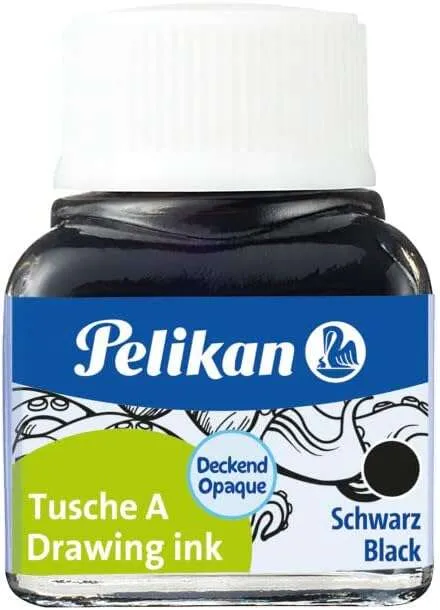 Pelikan 523 N17 China Ink 10ml - Inchiostro di alta qualità - Resistente all'acqua - Ideale per disegno e calligrafia - Nero