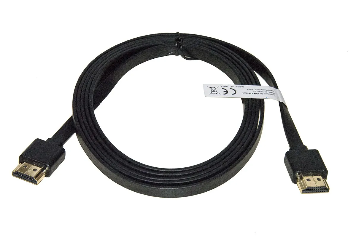 Cavo Piatto Hdmi Ultra Slim 4K Con Mini Connettori Salvaspazio Mt 18