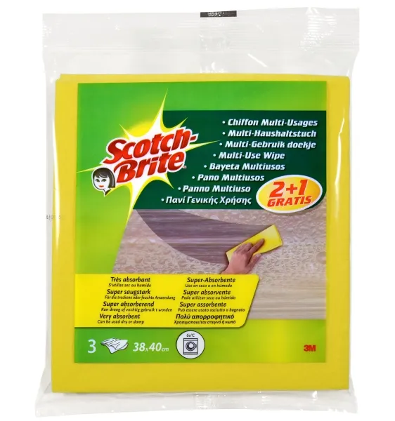 Panni multiuso Scotch-Brite confezione da 3 - Acquista 2 e ricevi 1 gratis - Giallo