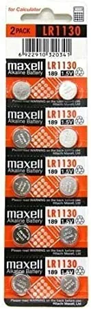 Maxell Confezione da 10 batterie a bottone alcaline LR1130 1.5V