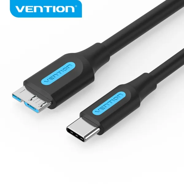 Cavo USB 3.0 Vention C-Micro-B - Trasmissione 5 Gbps - Conduttore in rame stagnato - Alloggiamento in PVC - Colore nero