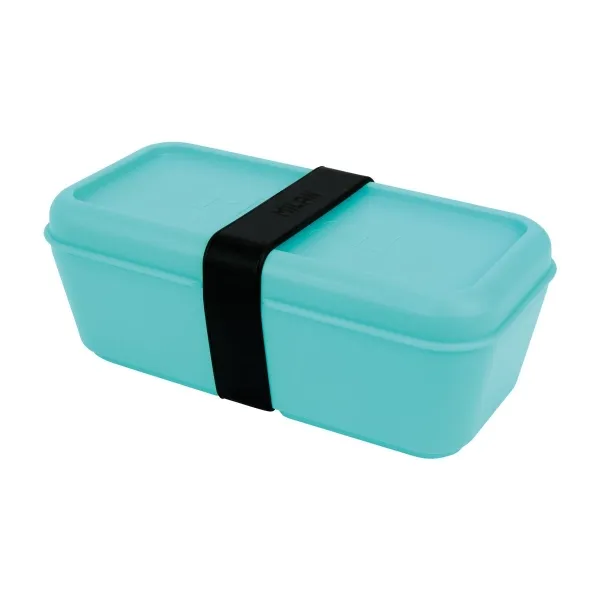 Porta pranzo rettangolare Milan Sunset da 075 l - Adatto a microonde lavastoviglie e congelatore - Senza BPA - Divisore interno mobile - Dimensioni 20x10x75 cm - Turchese