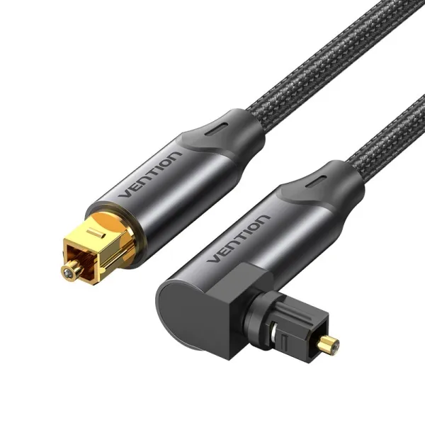 Cavo audio in fibra ottica Vention - 2 m - Angolato - Intrecciato - Nero